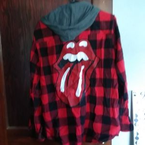 Rolling Stones flannel with hood